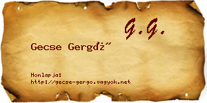 Gecse Gergő névjegykártya